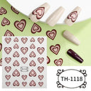 Japanese Elegance Red Pink Ombre Nail Art Stickers Set