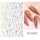 Japanese Elegance Red Pink Ombre Nail Art Stickers Set