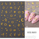 Japanese Elegance Red Pink Ombre Nail Art Stickers Set