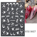 Japanese Elegance Red Pink Ombre Nail Art Stickers Set