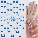 Japanese Elegance Red Pink Ombre Nail Art Stickers Set