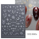 Japanese Elegance Red Pink Ombre Nail Art Stickers Set