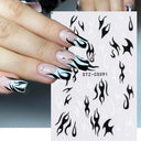 Japanese Elegance Red Pink Ombre Nail Art Stickers Set