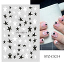 Japanese Elegance Red Pink Ombre Nail Art Stickers Set