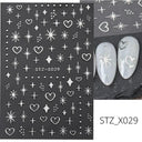 Japanese Elegance Red Pink Ombre Nail Art Stickers Set