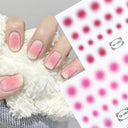 Japanese Elegance Red Pink Ombre Nail Art Stickers Set