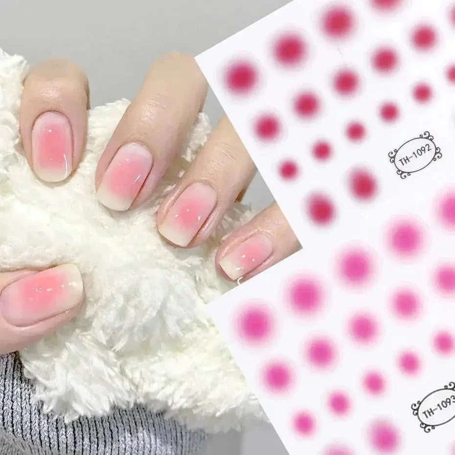 Japanese Elegance Red Pink Ombre Nail Art Stickers Set