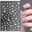 Japanese Elegance Red Pink Ombre Nail Art Stickers Set