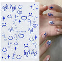 Japanese Elegance Red Pink Ombre Nail Art Stickers Set