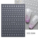 Japanese Elegance Red Pink Ombre Nail Art Stickers Set
