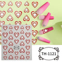 Japanese Elegance Red Pink Ombre Nail Art Stickers Set