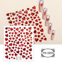 Japanese Elegance Red Pink Ombre Nail Art Stickers Set