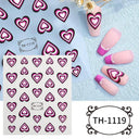 Japanese Elegance Red Pink Ombre Nail Art Stickers Set