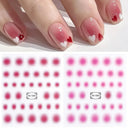 Japanese Elegance Red Pink Ombre Nail Art Stickers Set