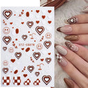 Japanese Elegance Red Pink Ombre Nail Art Stickers Set