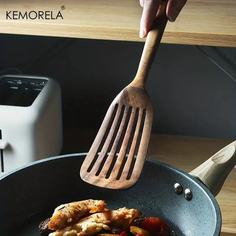 Japanese Wooden Spatula Set Two Pack Nonstick Cooking Spoons