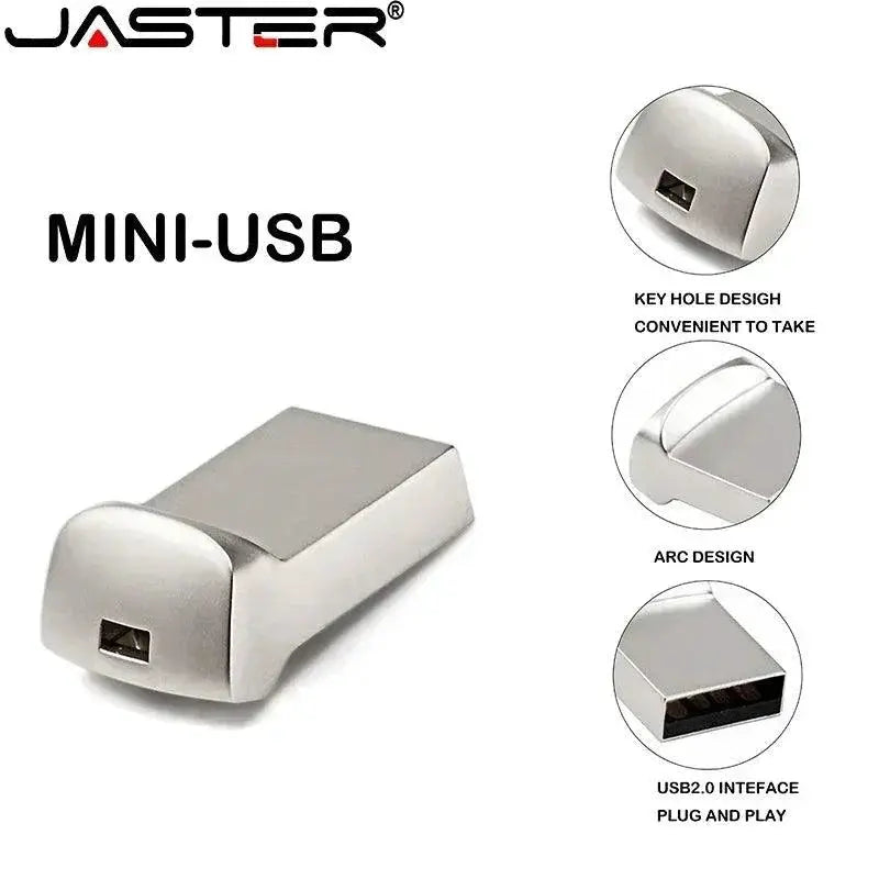 Jaster Silver USB Flash Drives Custom Logo Pen Drive