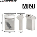JASTER Silver Business USB Flash Drives Custom Logo Pen Drive