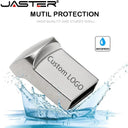 JASTER Silver Business USB Flash Drives Custom Logo Pen Drive