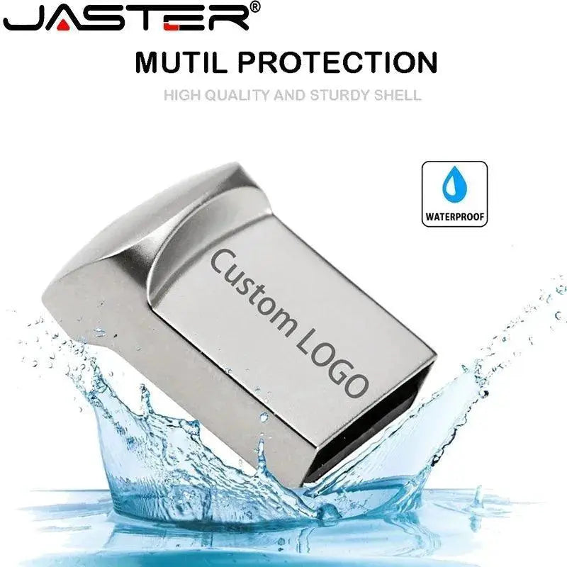 Jaster Silver USB Flash Drives Custom Logo Pen Drive