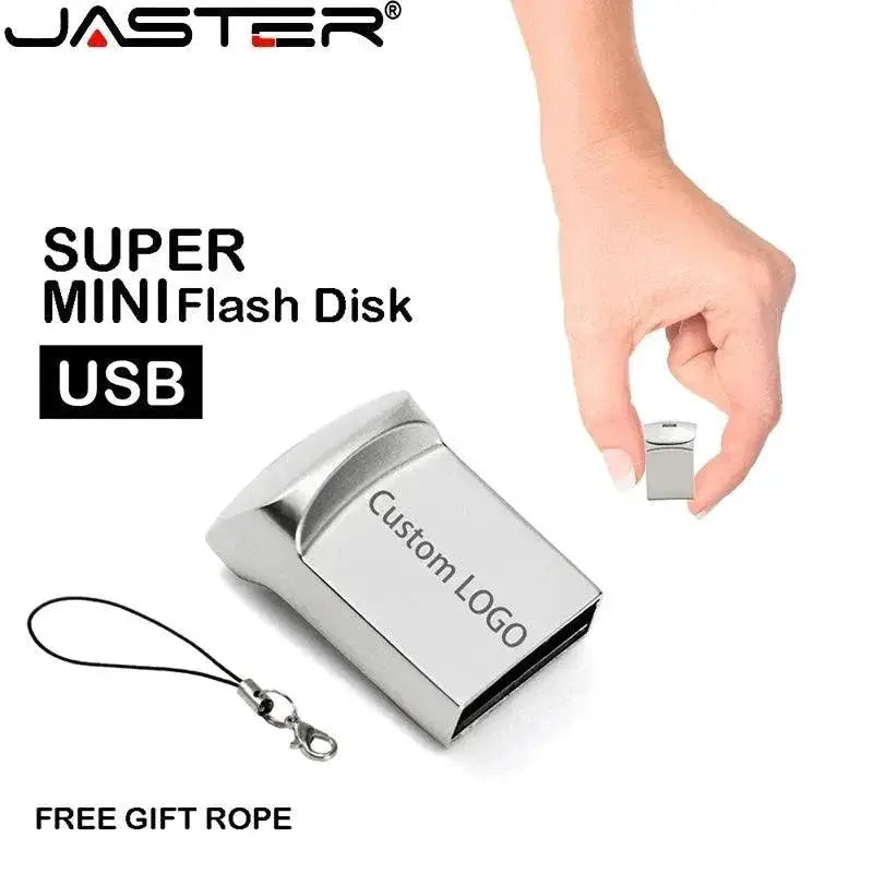 Jaster Silver USB Flash Drives Custom Logo Pen Drive