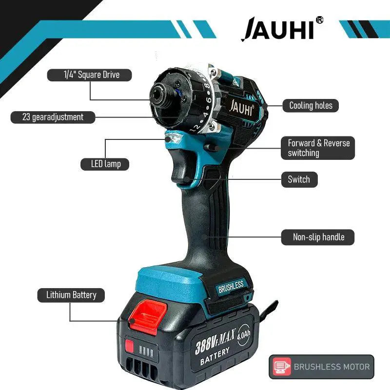 JAUHI 280NM Torque Brushless Cordless Electric Screwdriver