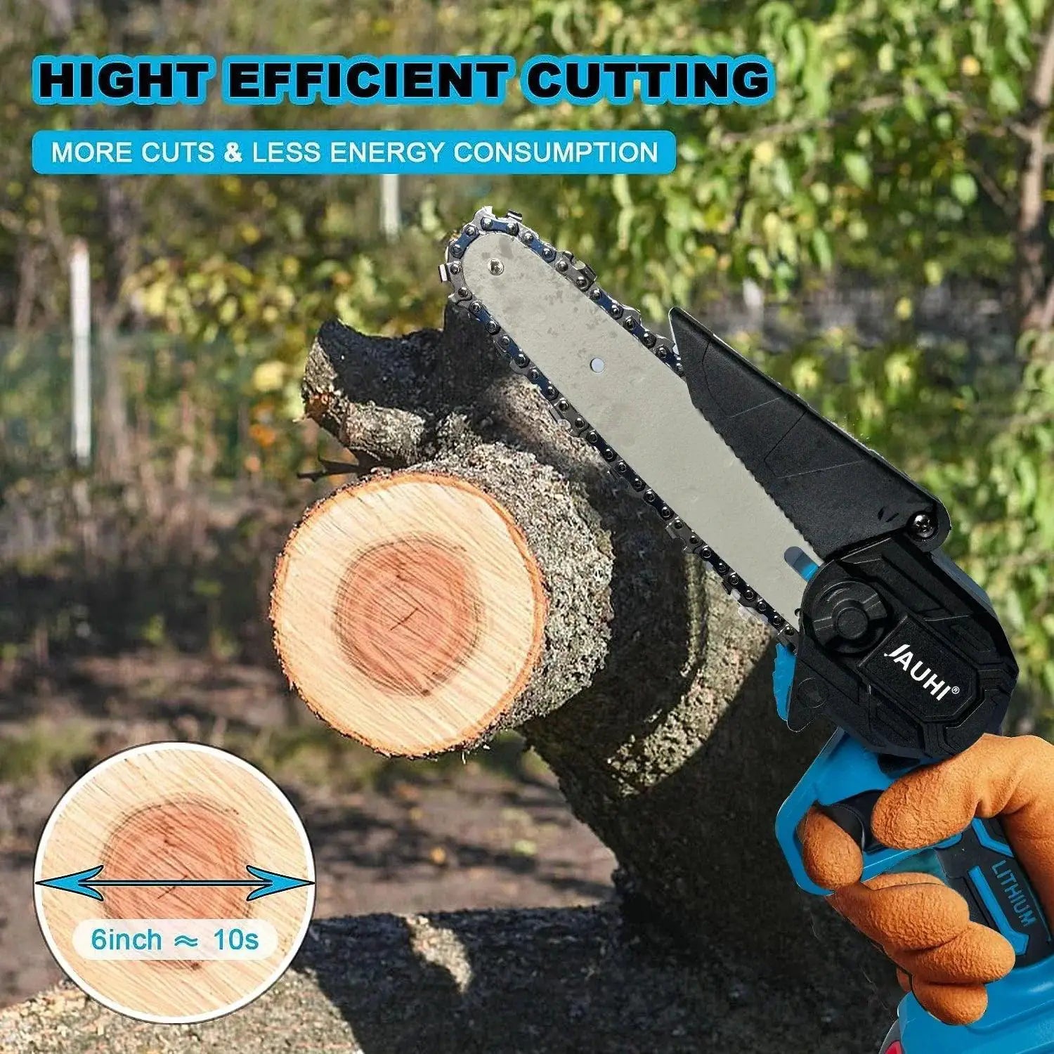 Jauhi 3500W 6 Inch Electric Cordless Chainsaw For Woodwork