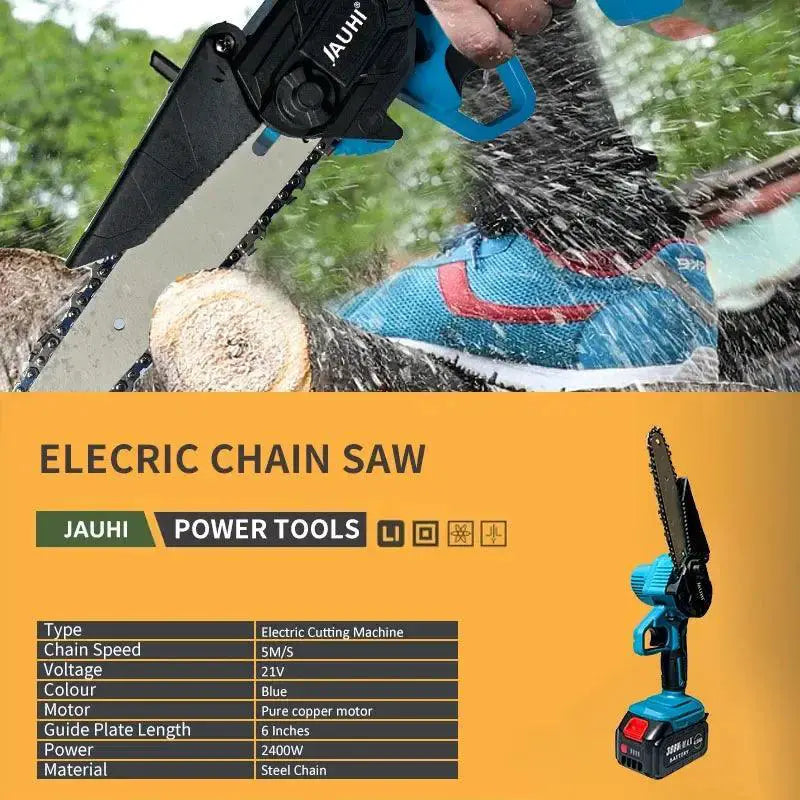 JAUHI 6 Inch Cordless Chainsaw For Makita 18V Battery
