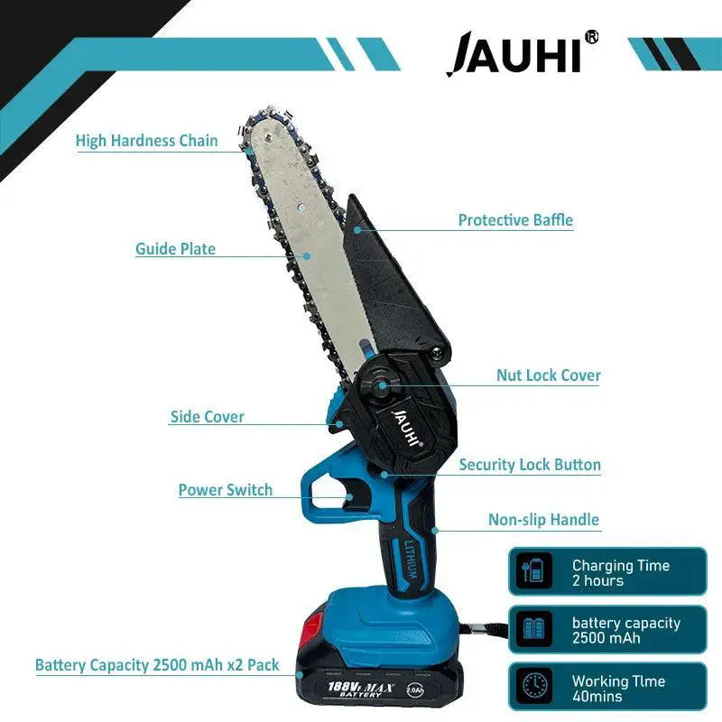 JAUHI 6 Inch Cordless Chainsaw For Makita 18V Battery