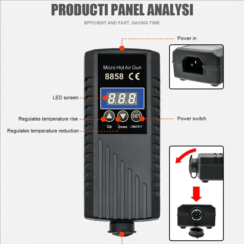 JCD 750W Heat Gun Digital Display Micro Rework Station