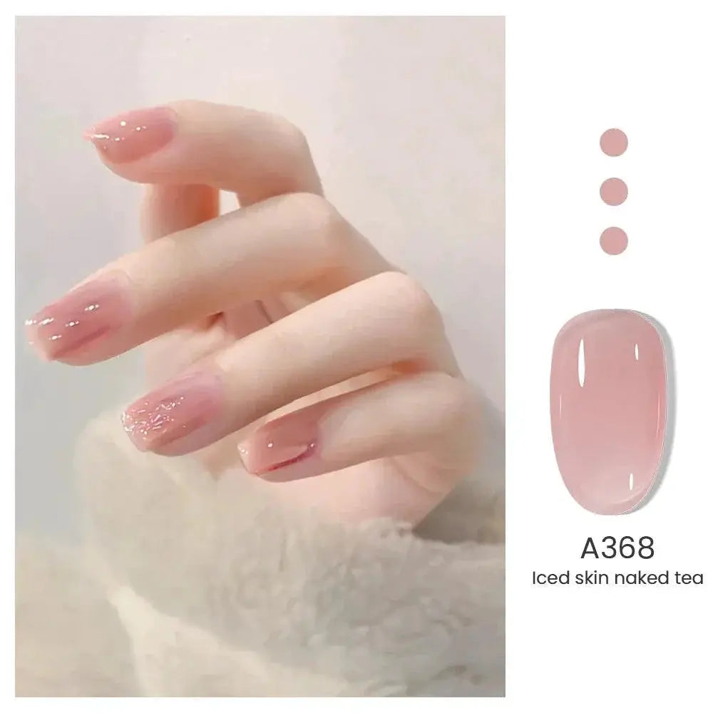 Jelly Gel Nail Polish Transparent Nude Top Coat Manicure