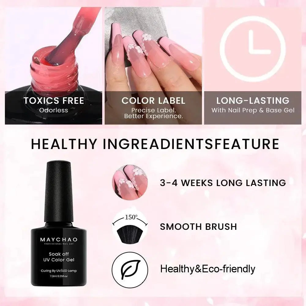 Jelly Gel Nail Polish Transparent Nude Top Coat Manicure