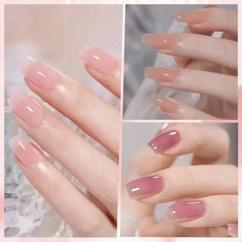 Jelly Nude Gel Polish Semi Transparent Nail Color Kit