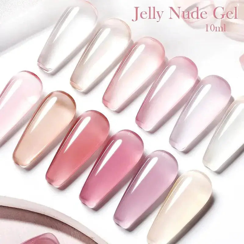 Jelly Nude Gel Polish Semi Transparent Nail Color Kit