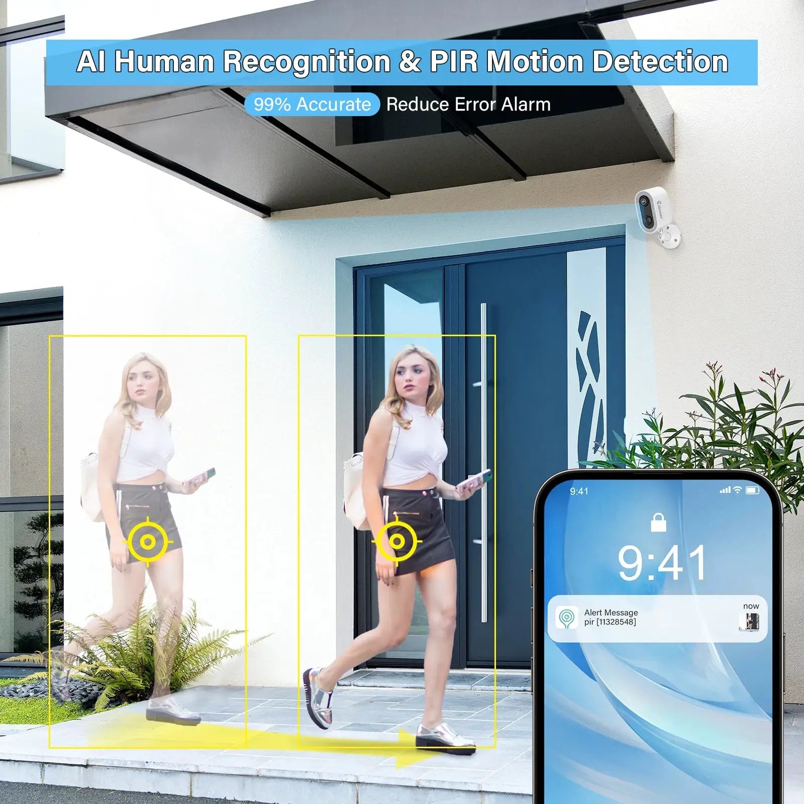 Jennov 5MP Battery Security Camera With Color Night Vision And 2 Way Audio