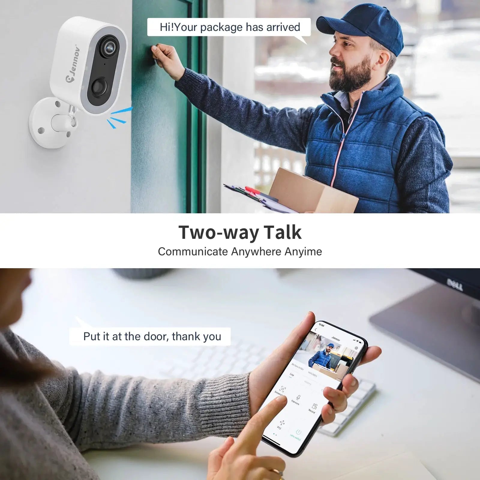 Jennov 5MP Battery Security Camera With Color Night Vision And 2 Way Audio