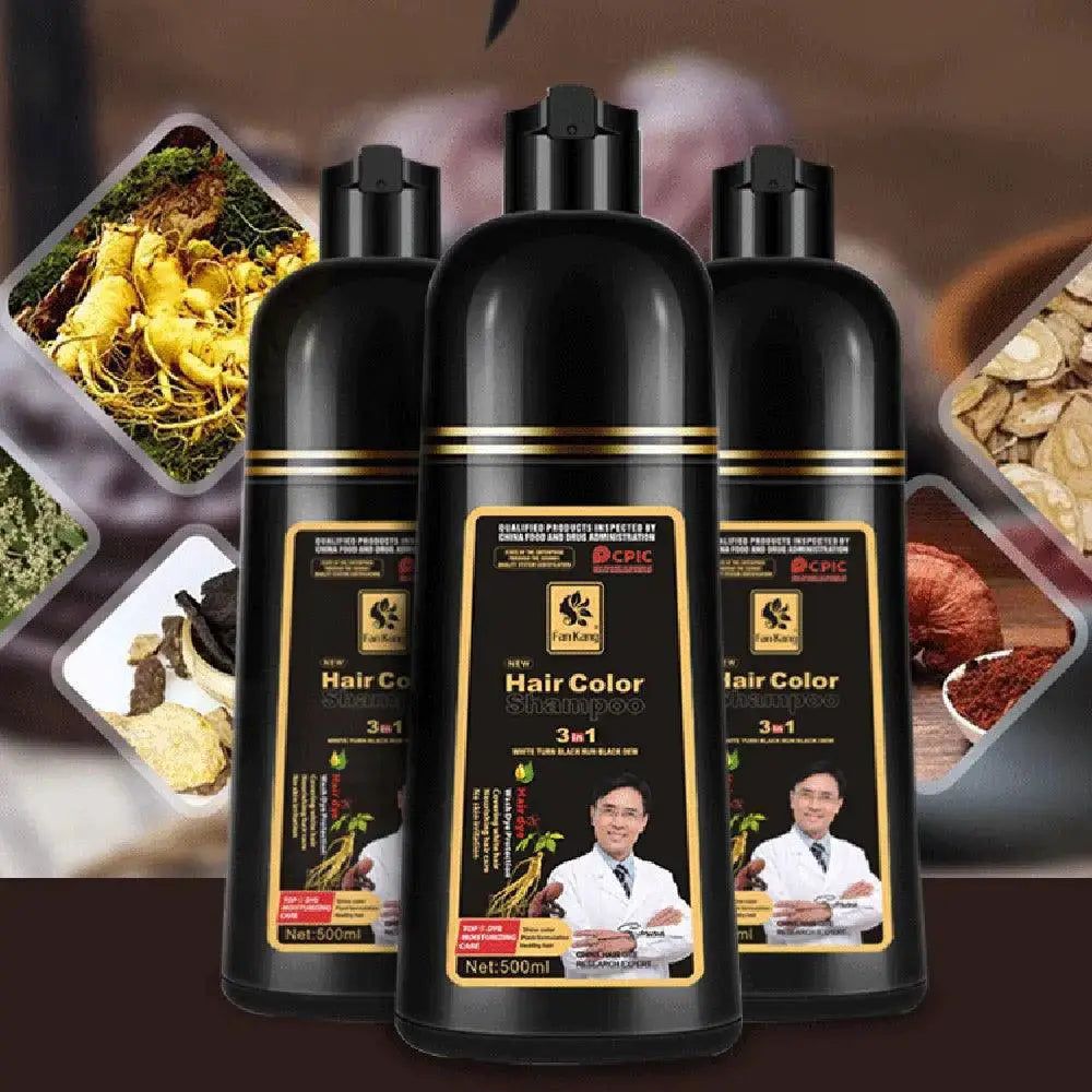Jet Black Hair Dye Shampoo Organic Essence Nourishment 500ml