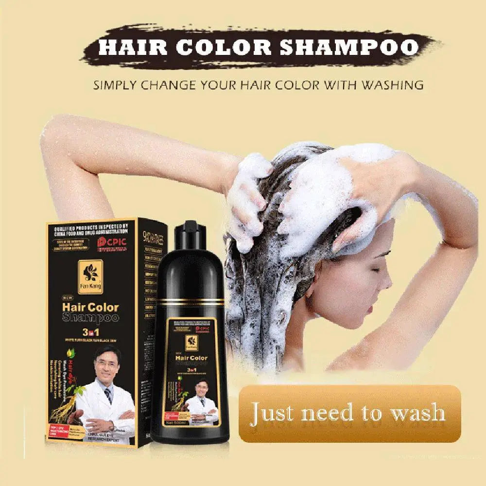 Jet Black Hair Dye Shampoo Organic Essence Nourishment 500ml