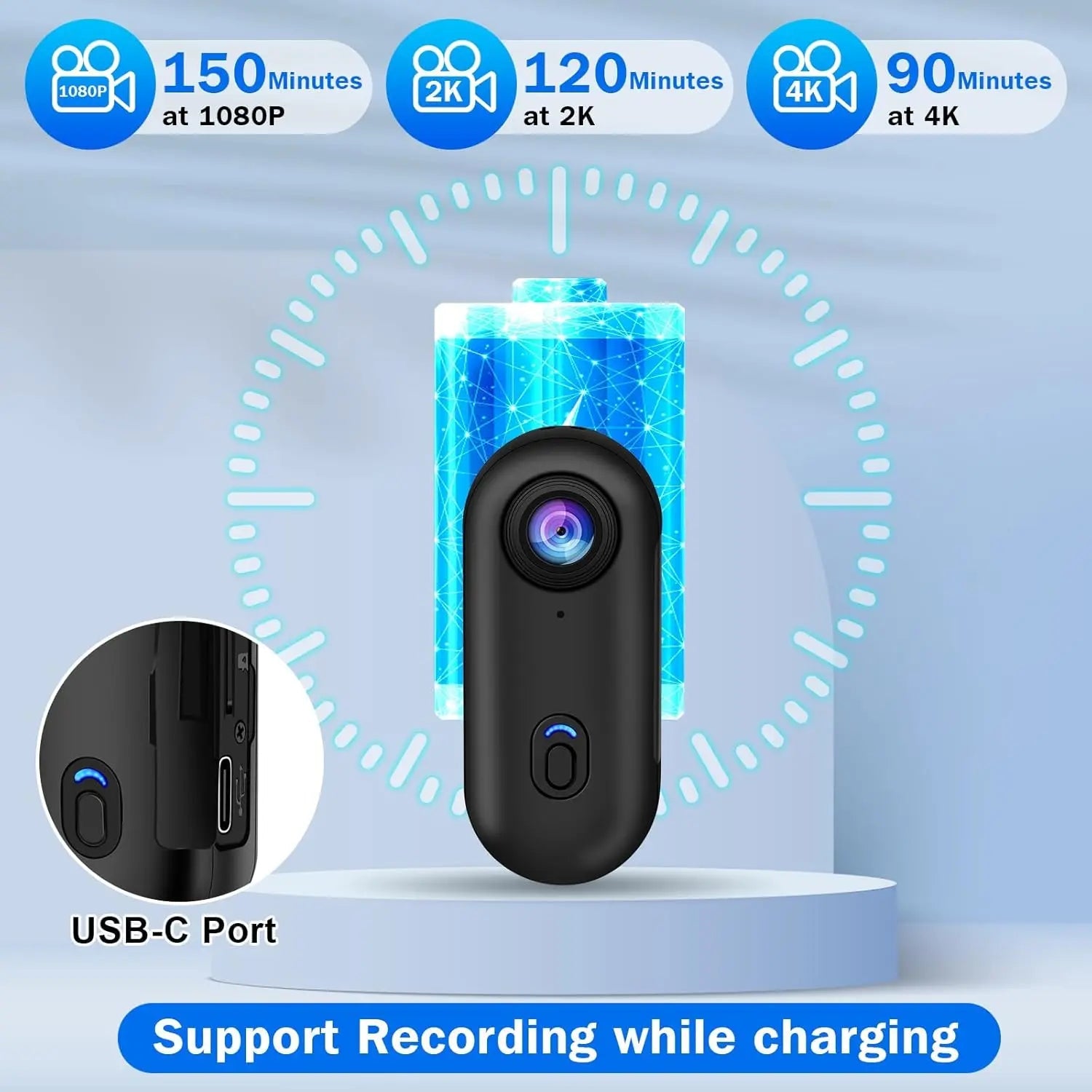 JETO JT - 88 4K Mini Action Camera - Hands Free POV Recording For Vlog POV Capture