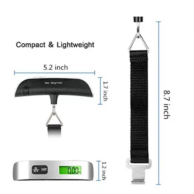 JetSet Digital Luggage Scale 110Lb 50Kg - Fast Accurate Weighing For Travel Lite