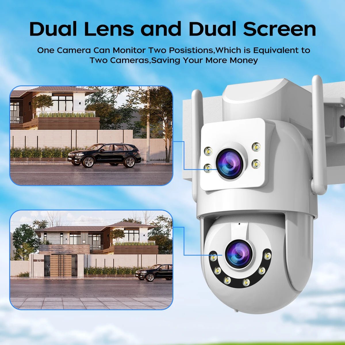 Jooan 4K 8MP Outdoor PTZ Camera - 5G WiFi Dual Lens AI Tracking For Clear Nights