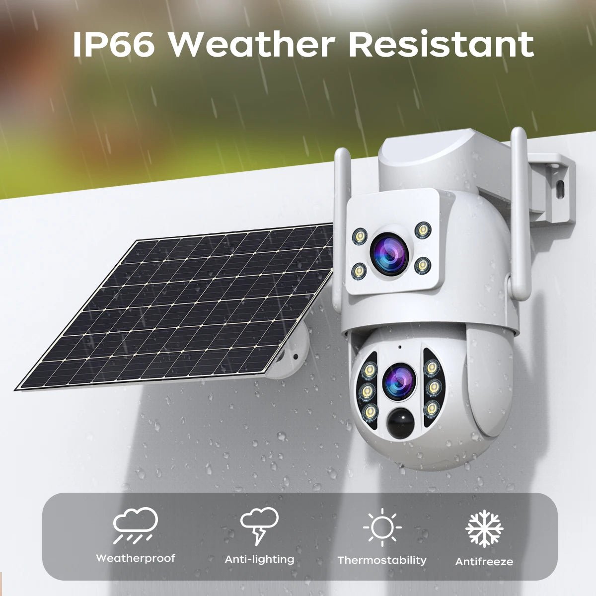 JOOAN 4K Solar Wireless Outdoor Dual Lens Camera - Self Powered Security Systems