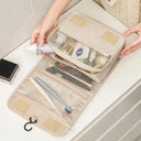 Makeup Bag for Women Open Flat Workspace
