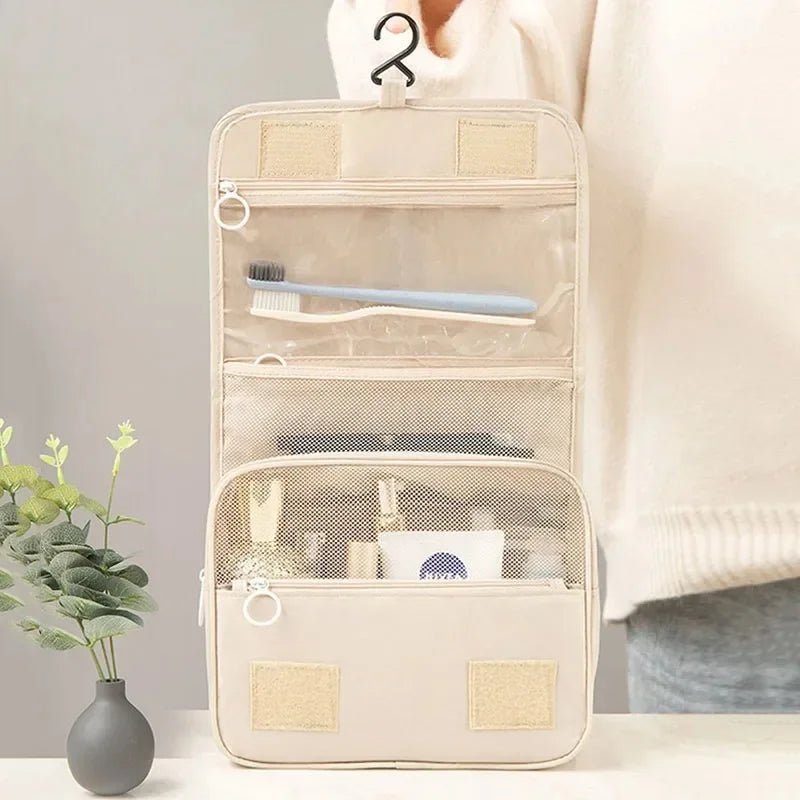 JPXBCN HX0010 Travel Waterproof Makeup Bag Organizer - Open Flat Workspace Hooks