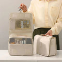 Makeup Bag for Women Open Flat Workspace