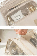 Makeup Bag for Women Open Flat Workspace