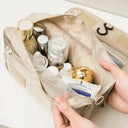 Makeup Bag for Women Open Flat Workspace