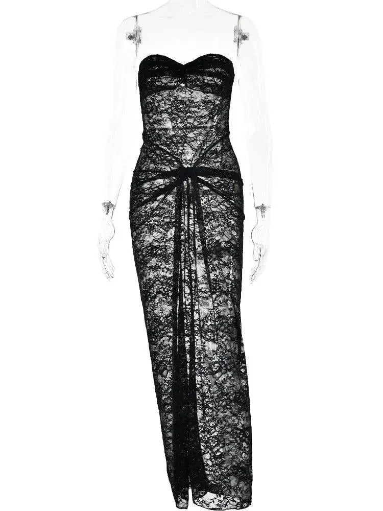 Julissa Mo Strapless Backless Lace Dress Summer Style
