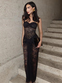 JULISSA MO Strapless Backless Lace Dress Elegant Summer Style