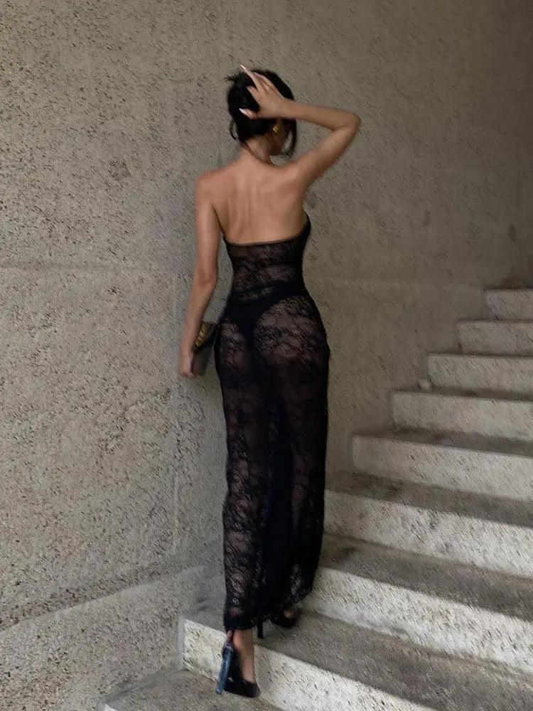 Julissa Mo Strapless Backless Lace Dress Summer Style